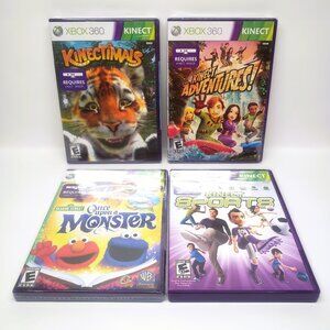 NEW XBox 360 Kinect Game Lot x4 Kinectimals Adventure Sports Once Upon A Monster